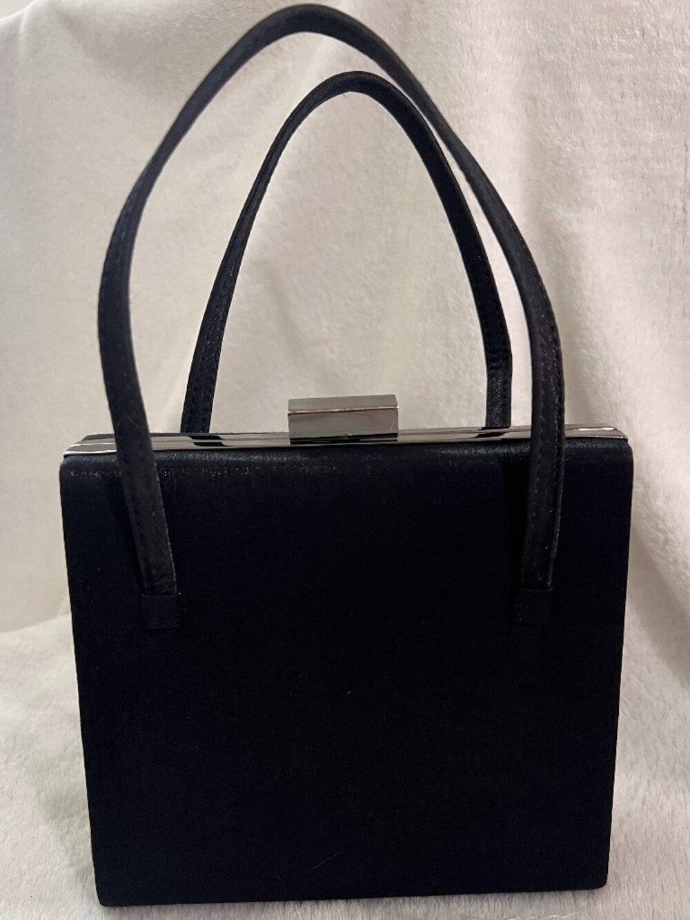 Harold Powell Black Box Clutch 90s Minimalist Wedding Guest Gala Bag